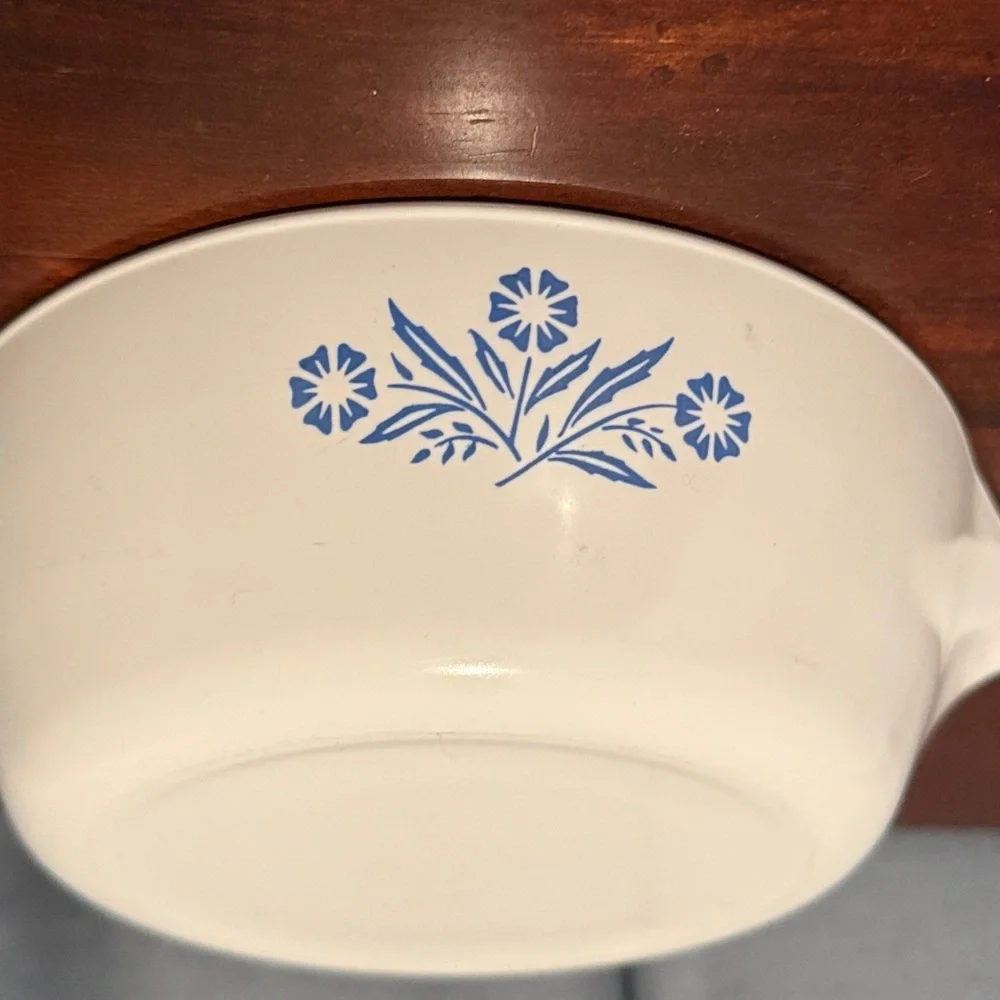 1960s Vintage Corning Ware P-81-B  1 Pint Pt.  Blue Cornflower Menuette Pan
